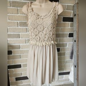 Staring at Stars Fairy Crochet and Sheer Dress Romantic